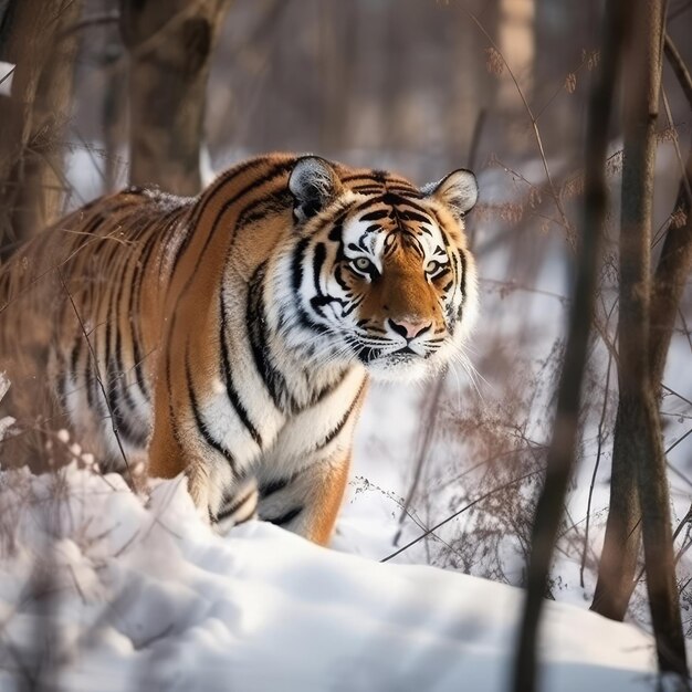 Un tigre en la nieve