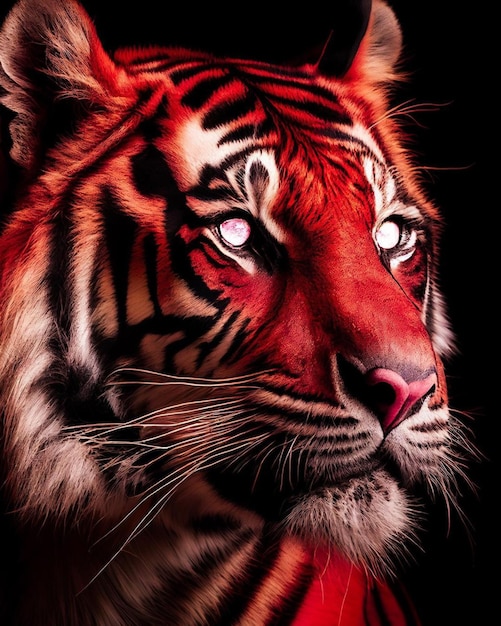 Un tigre con un ojo rojo