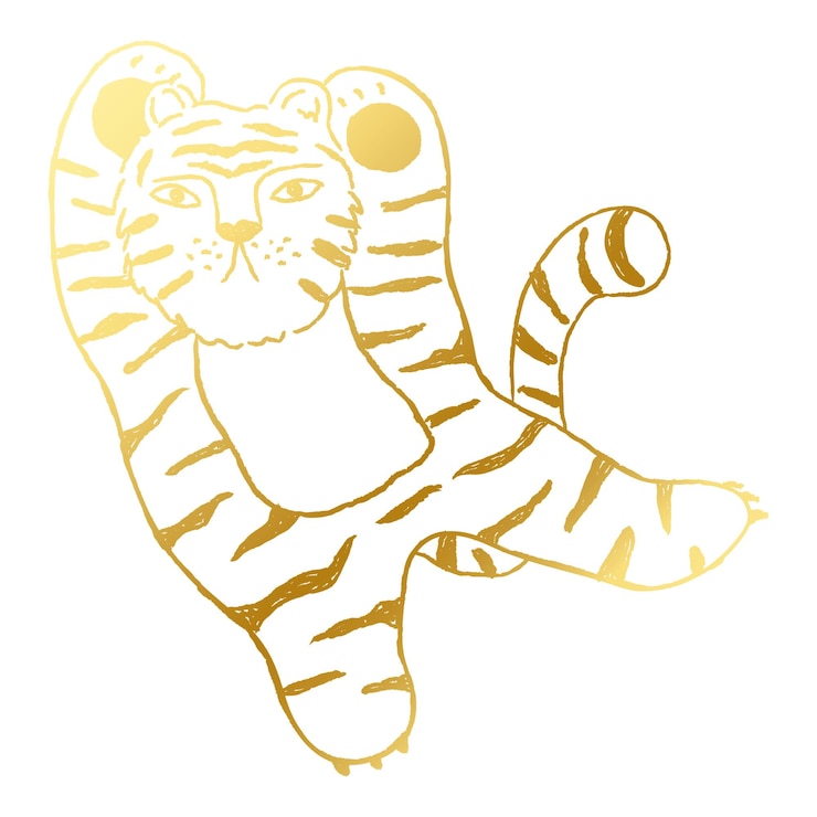 Foto tigre de oro png adhesivo de dibujos de animales horóscopo chino de 2022