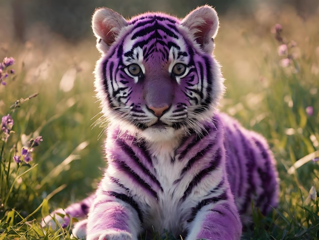 Foto un tigre púrpura