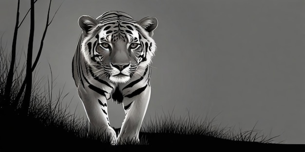 un tigre que es blanco y tiene rayas negras en él