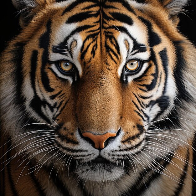 Foto un tigre que es naranja y blanco