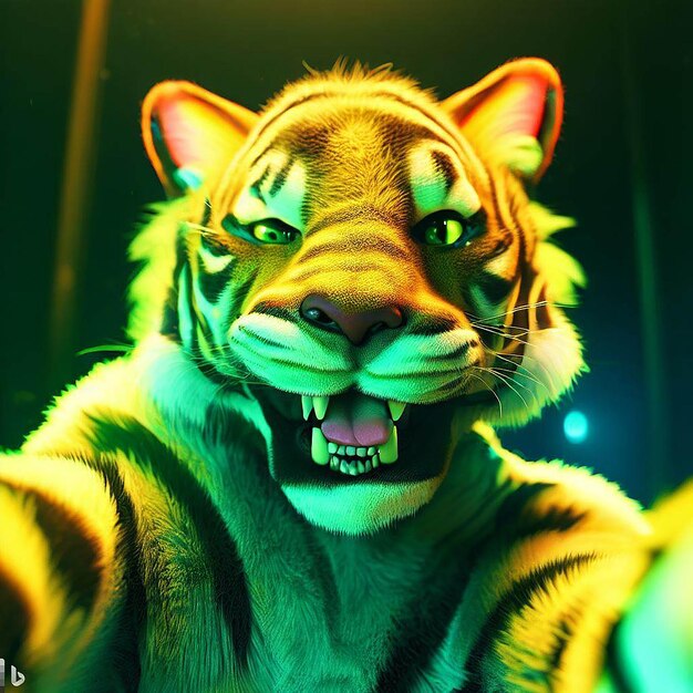 Foto tigre selfie ícone emoji ilustração imagem smiley papel de parede imagem de fundo cyberpunk