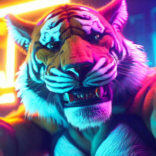 Foto tigre selfie icono emoji ilustración imagen smiley fondo de pantalla imagen de fondo cyberpunk