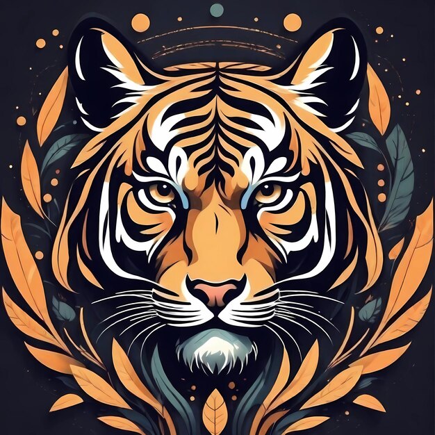 Foto el tigre de silueta vectorial