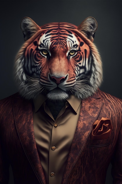 Un tigre en un traje