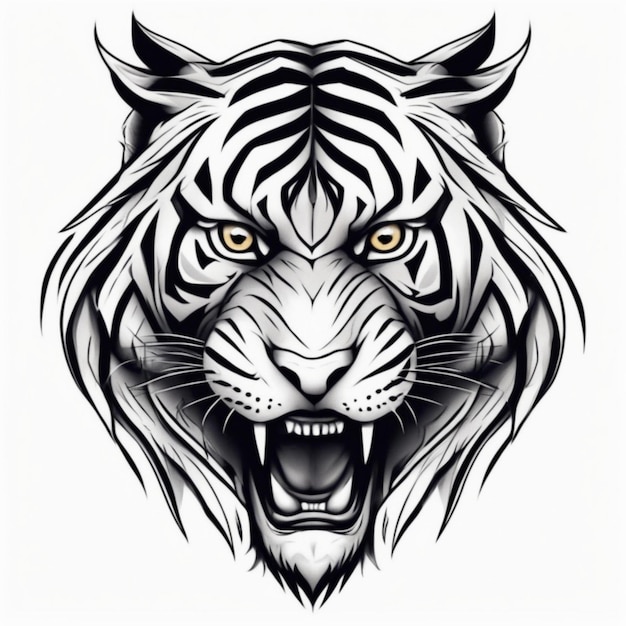 Tigre tribal en diseño intrincado