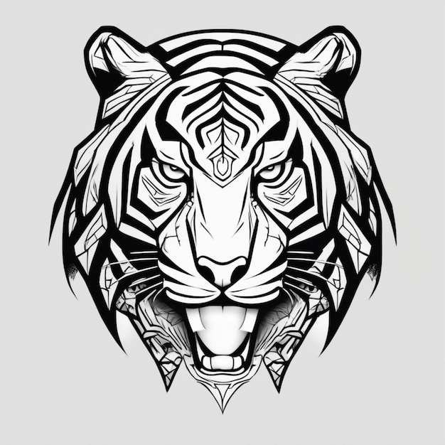 Tigre tribal en diseño intrincado