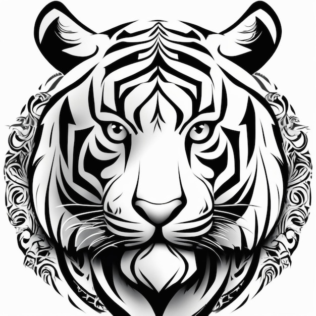 Tigre tribal en diseño intrincado