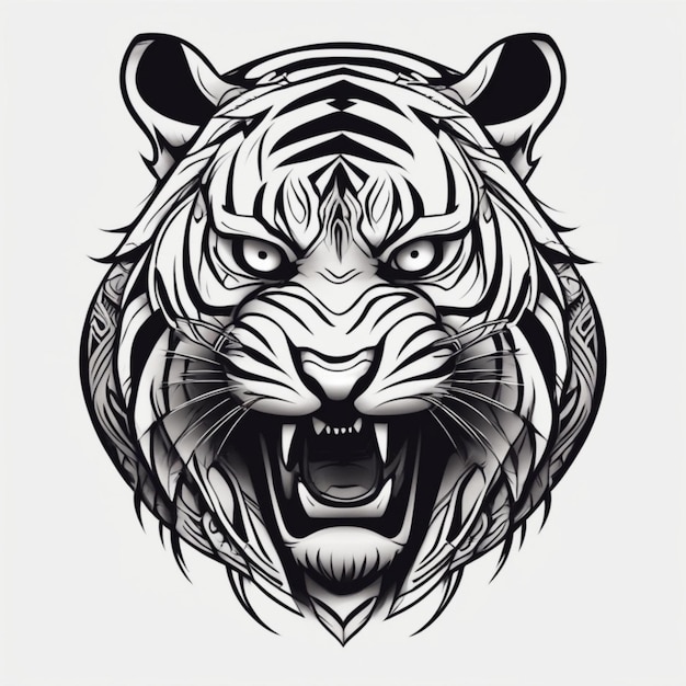 Tigre tribal en diseño intrincado