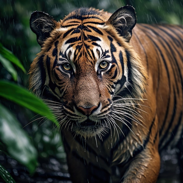 tigre en la vida silvestre fotografía realista ai generado