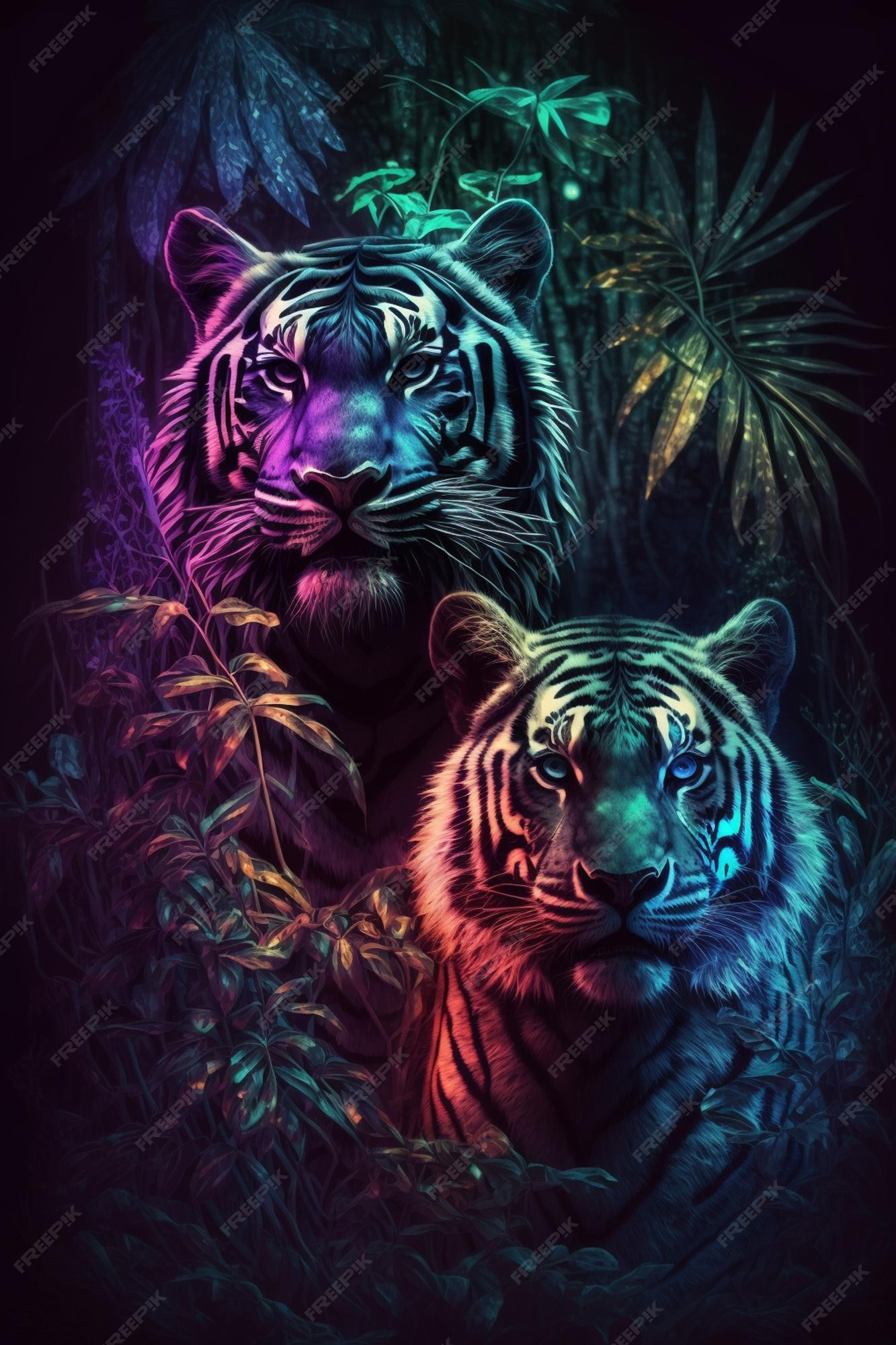 Tigre Na Selva Com Luz Solar, Renderização Em 3d. Imagem e