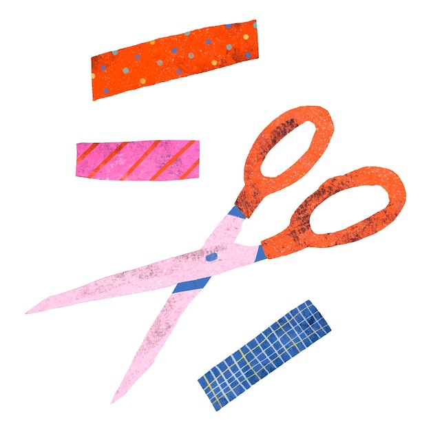 Las tijeras por cintas coloridas con fondo transparente png