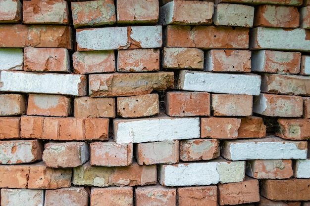 Foto tijolo velho de textura bonita da estrutura natural do grande bloco de parede fechado