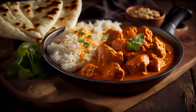 Tikka Masala mit Hähnchen und scharfer Sauce Generative AI