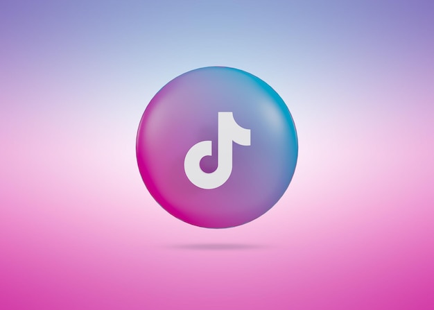 Tiktok 3D render Icono con buen fondo