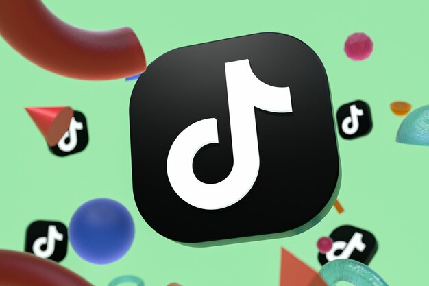 Tiktok-Logo auf abstrakter Geometrie