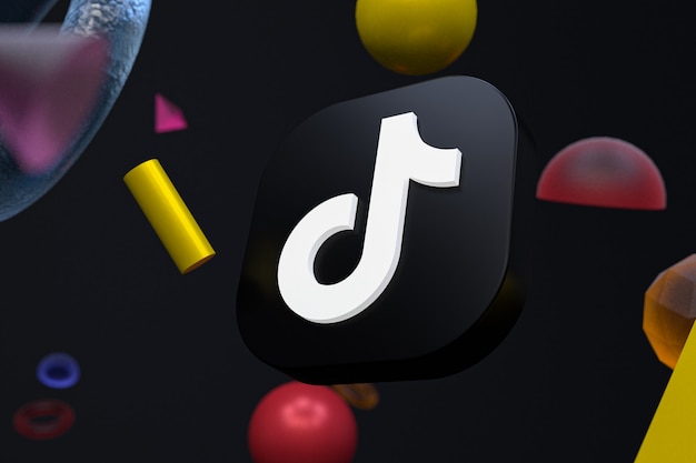 Tiktok-Logo auf abstrakter Geometrie