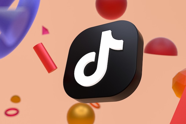 Tiktok-Logo mit Geometrieelementen