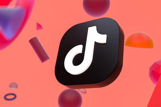 Tiktok-Logo mit Geometrieelementen