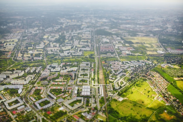 Tilt shift vista aérea de Berlín