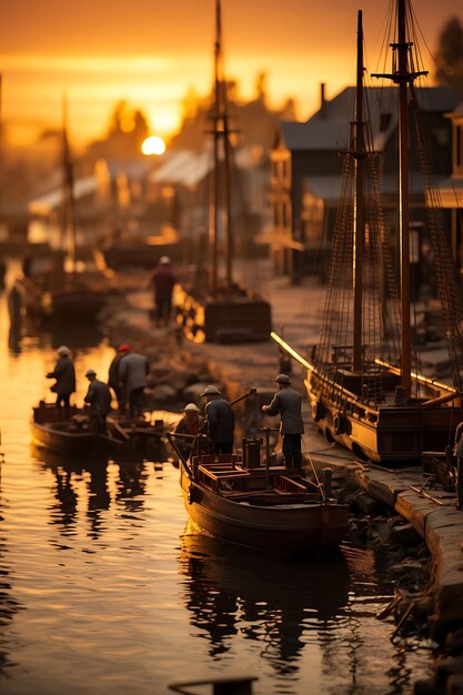 TiltShift Photoshoot de beleza e criatividade de um Stevedore de 1875 tirado com um Tilt Sh