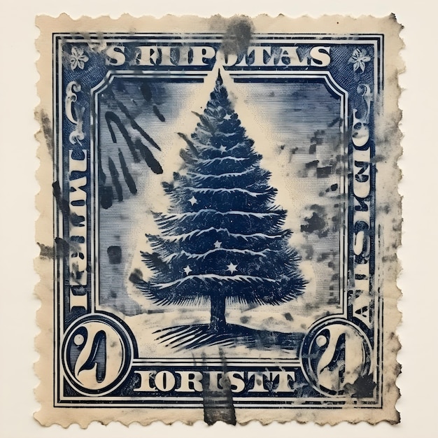 Timbre postal de árvore de Natal