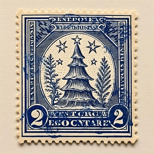 Timbre postal de árvore de Natal