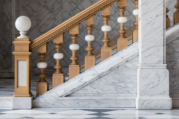 Foto timeless beauty ornate white marble balustrade