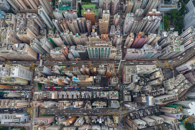 Tin Hau, Hongkong, 01. Juni 2019: Blick von oben auf die Stadt Hongkong