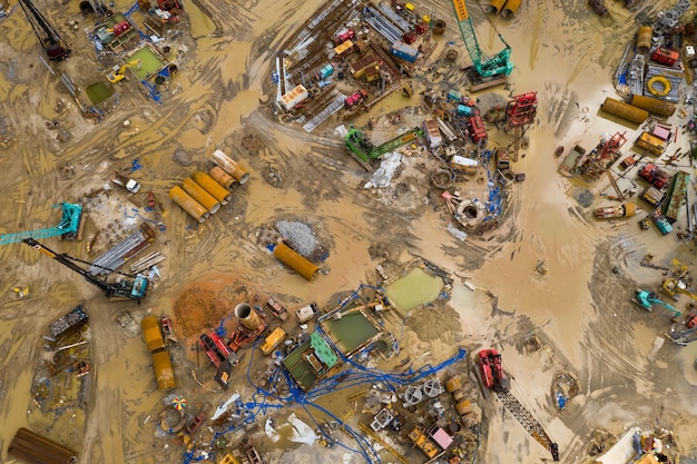 Tin Shui Wai, Hong Kong, 02 de setembro de 2018:- canteiro de obras