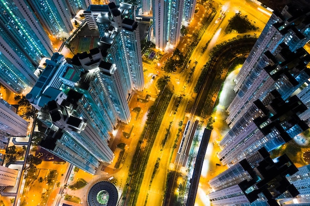 Tin shui wai, hong kong, 05 de novembro de 2018:- cidade de hong kong à noite