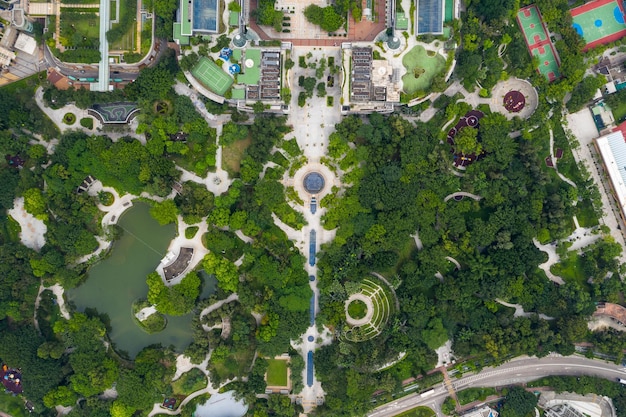 Tin Shui Wai, Hong Kong 12 de septiembre de 2018:- Garden Park en Hong Kong