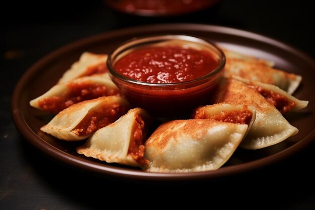 Tinga Empanadas de pollo con salsa roja