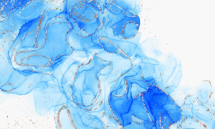 Tinta de álcool abstrato arte fluida tons de cores com brilhos dourados