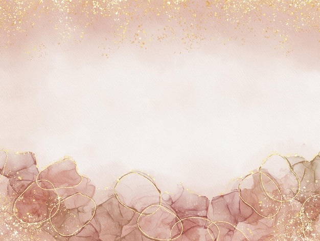 Tinta de álcool de ouro rosa aquarela texturizada