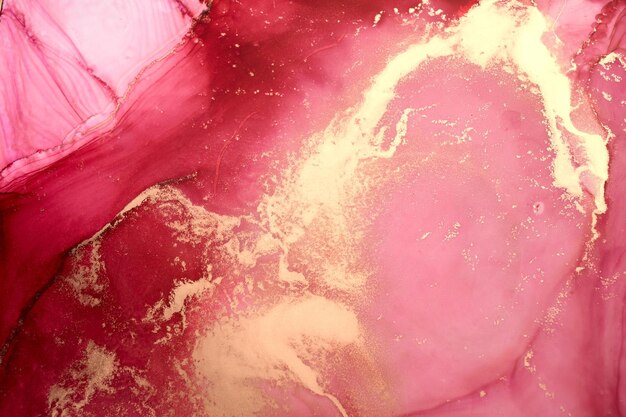 Tinta de ouro rosa luxo abstrato textura de mármore padrão de arte fluida papel de parede mistura de tinta subaquática manchas e manchas onduladas