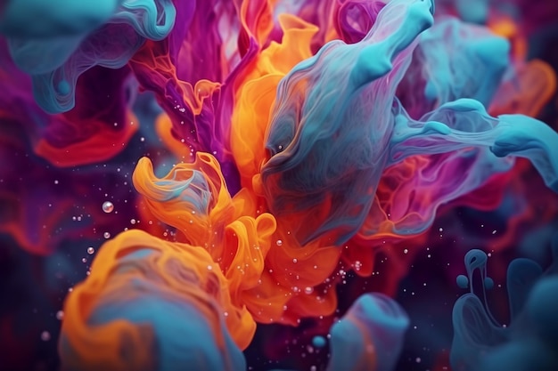 Tinta Pintura Colorida Abstracta Explotar Difusión Movimiento Explosión Psicodélica