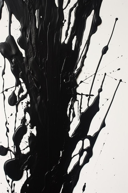 tinta preta raspada espalhando-se sobre uma superfície branca com um fundo preto
