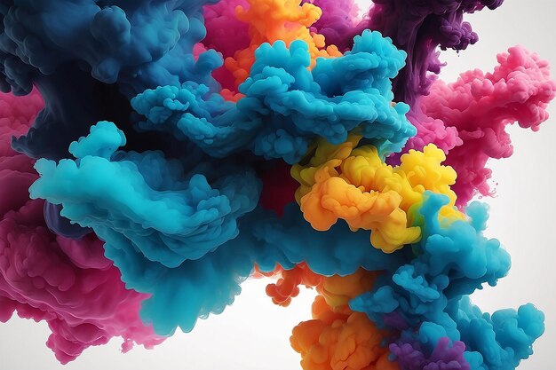 Tinta vertical na água fundo abstrato movimento cor papel de parede nuvem colorida de tinta