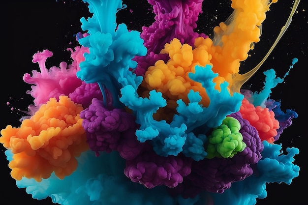 Tinta vertical na água fundo abstrato movimento cor papel de parede nuvem colorida de tinta