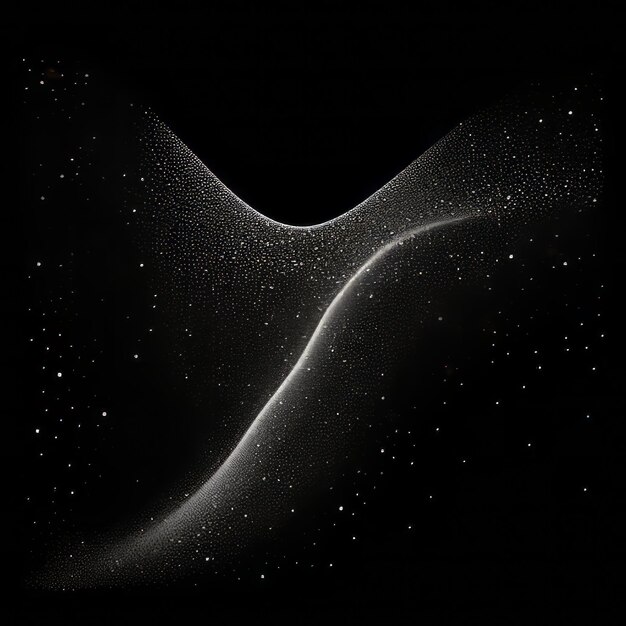 Tintenflecken tanzen auf einer Midnight Pilcrow-Leinwand 2000 Punkte in schwarzer Harmonie