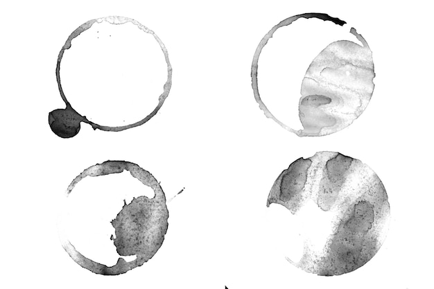 Tintenkreise isoliert auf weißem Hintergrund