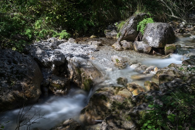 Tiny Rapids no Val Vertova Torrent Lombardy perto de Bergamo, na Itália