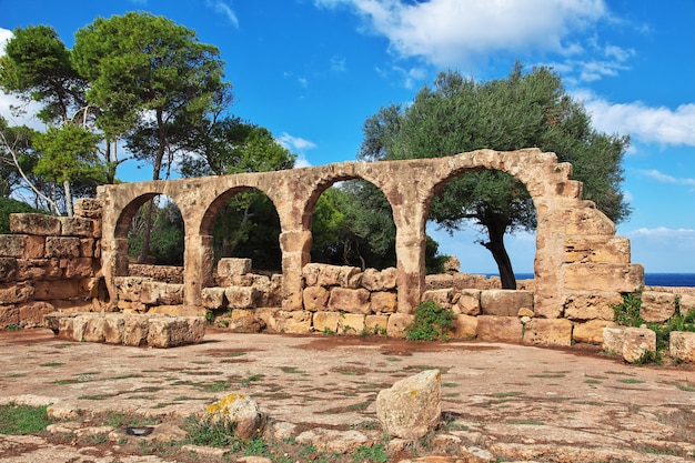 Tipaza ruínas romanas de pedra e areia na Argélia, África