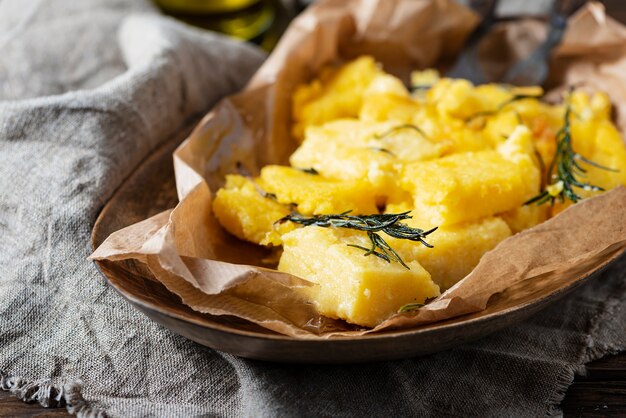 Típica polenta frita italiana