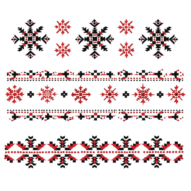 Foto tipo de tecido costurado à mão floco de neve desenho de bordas com decorações de cruzamento conceito de linha de arte de objeto