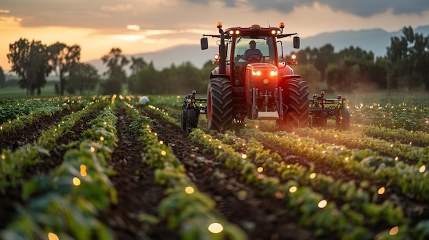 Tipo de papel de pared para el arado automático de los campos por tractor