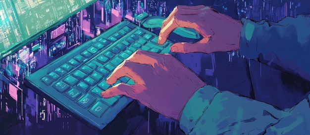Tipo de teclado cyberpunk