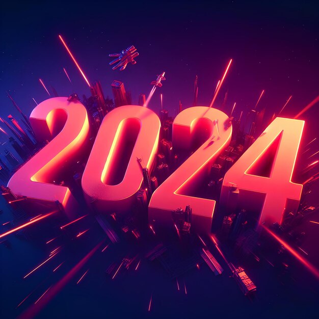Tipografía del año 2024 Foto Premium